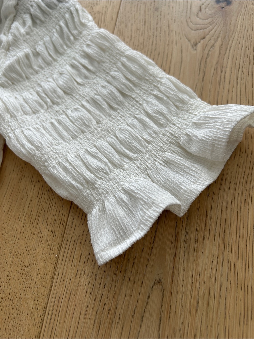 a new day White Textured Ruffled Button-Front Top - Picture 3 of 4